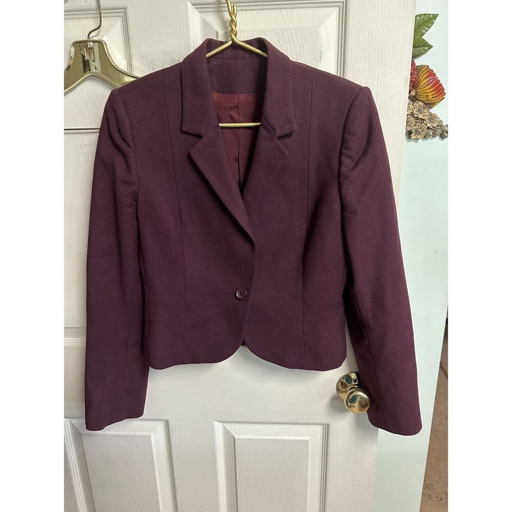 VTG 80s 90s SIR for her Purple Short Blazer Jacket Med 6 Wool Skirt Suit Lot